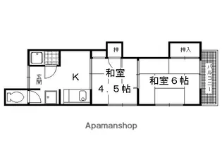 荒木荘【202号室】の間取り
