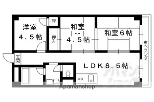 ハイツ桂A・B【B1-A号室】の間取り