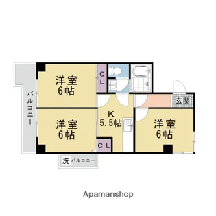 アクエルド長岡京【109号室】の間取り