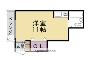 プチハウス太秦【1階】の間取り