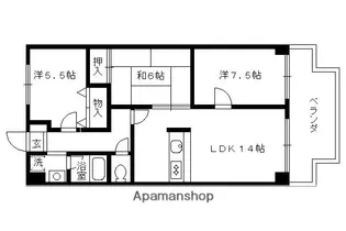 アメニティ双ケ丘【2階】の間取り