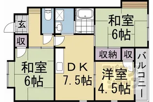 ガーデンテラス金ヶ原【202号室】の間取り