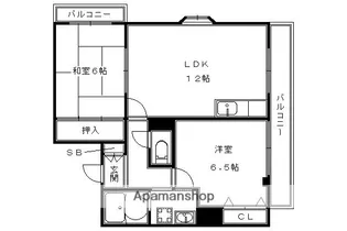 2LDKの間取り画像