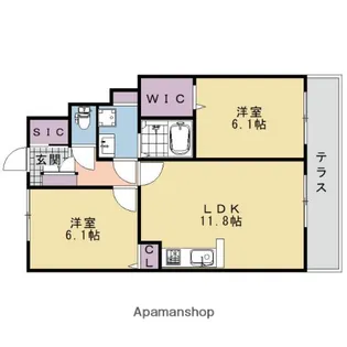 ジャルディーノ ア カーサ【1階】の間取り