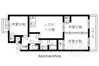 エバグリーン桂【4E号室】の間取り