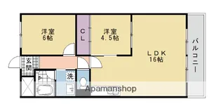 メロディーハイム長岡京【302号室】の間取り