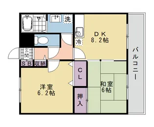 オクトーブル桂【1階】の間取り