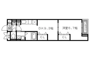 グランディオーズ桂【202号室】の間取り