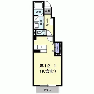 エコー桂【1階】の間取り