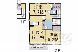 シャーメゾン下植野【202号室】の間取り