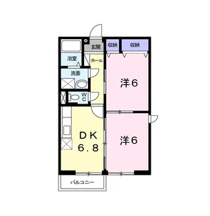 オーク鶏冠井【1階】の間取り