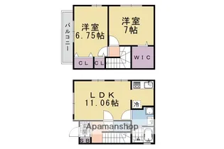 京都府長岡京市奥海印寺普毛【タウンハウス】の間取り