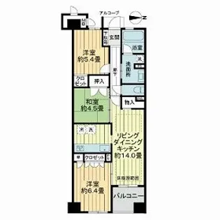 サーパスシティ西院日照町【6階】の間取り