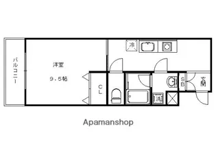 シャイン帷子ノ辻【305号室】の間取り