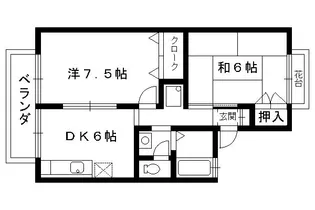 エンゼルハイム桂川【206号室】の間取り