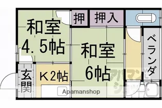 岡本荘【202号室】の間取り