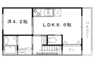 ASSO LUSSO太鼓山【205号室】の間取り