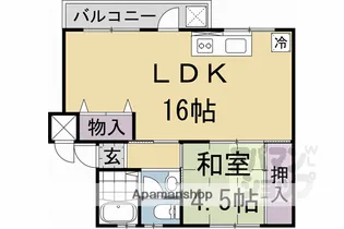 樫原賃貸住宅【1階】の間取り