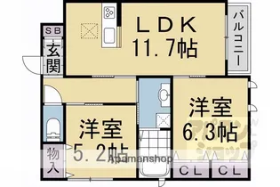 リラフォート【105号室】の間取り