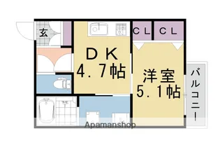 メリア桂東【302号室】の間取り