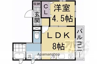 エルメゾン桂【202号室】の間取り
