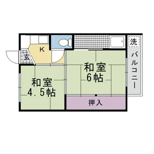 ビレッジハウス長岡1号棟【0101号室】の間取り