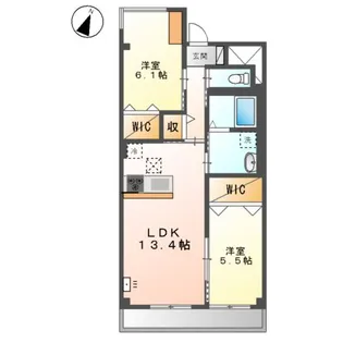 S・Creek長岡京【106号室】の間取り