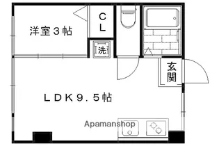 花園ビル【409号室】の間取り