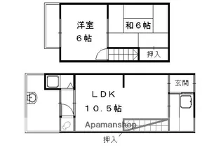 京都府京都市右京区西院西田町【一戸建】の間取り