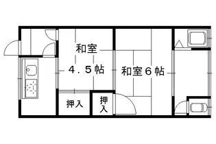 八ノ坪荘【2-206号室】の間取り