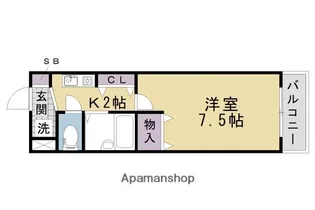 アイリスウエスト【104号室】の間取り