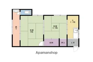 広田アパート【2F-北号室】の間取り