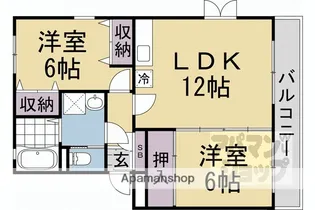 アズール中川【101号室】の間取り