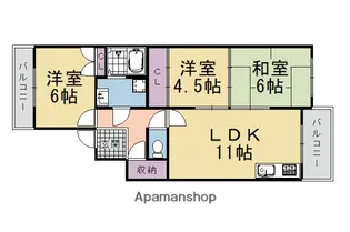 スクエアメゾン並河【4階】の間取り