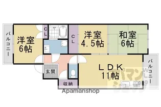 スクエアメゾン並河【2階】の間取り
