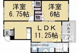 エミネンス亀岡【D102号室】の間取り