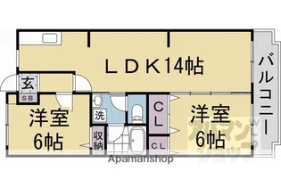 サンク・メルベーユ並河【4階】の間取り