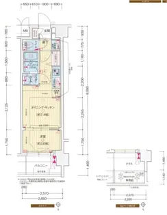 プレサンス京都東寺【0102号室】の間取り