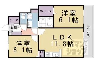 ジャルディーノ・ア・カーサ【102号室】の間取り
