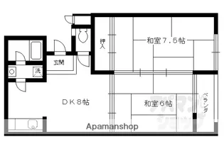 大北マンション【2-305号室】の間取り