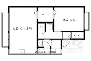 ドエル上桂【102号室】の間取り
