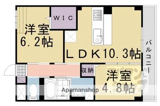 エルヴィータ大山崎【111号室】の間取り