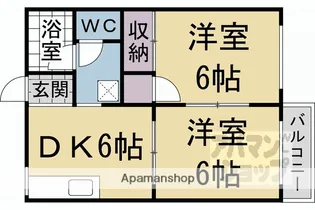 スリーゼ西向日【201号室】の間取り