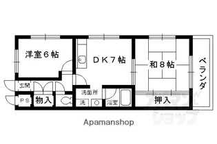 第2ニューシャトー長岡【203号室】の間取り