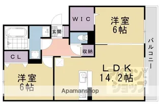 LUNA NUBE【106号室】の間取り