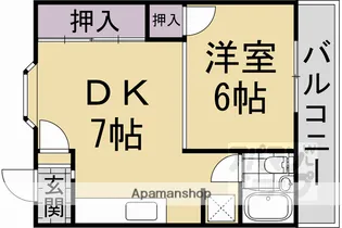 五条グリーンハイツ【207号室】の間取り