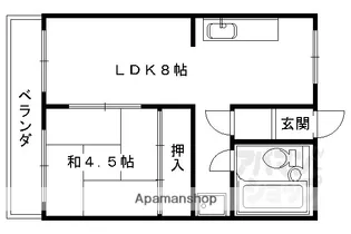 五条グリーンハイツ【203号室】の間取り