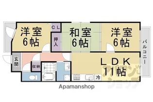 アグラード長岡京【401号室】の間取り