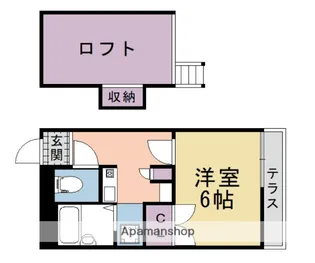 フローラ柏原【102号室】の間取り