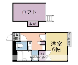 フローラ柏原【2階】の間取り